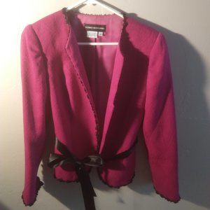 Donna Morgan Raspberry Jacket with Black Trim